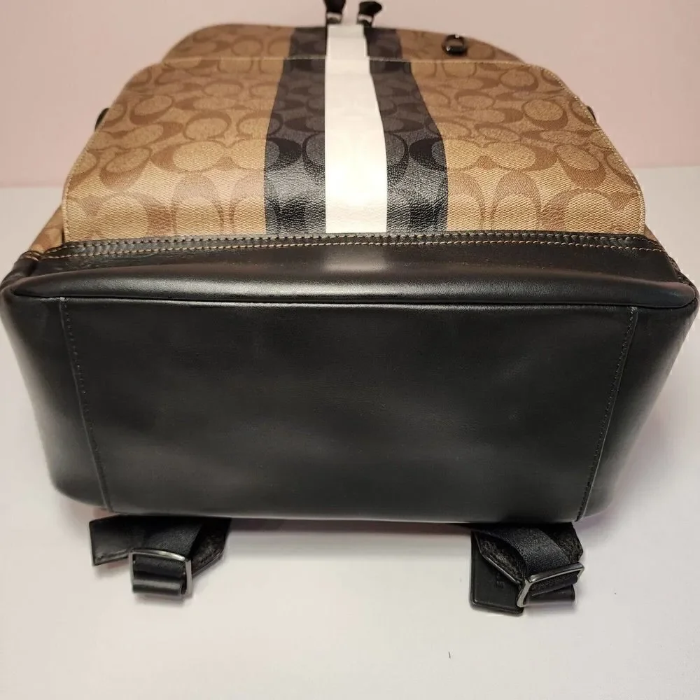 NWT Coach C3230 Graham Backpack In Blocked Signature Canvas Varsity Stripe Bag